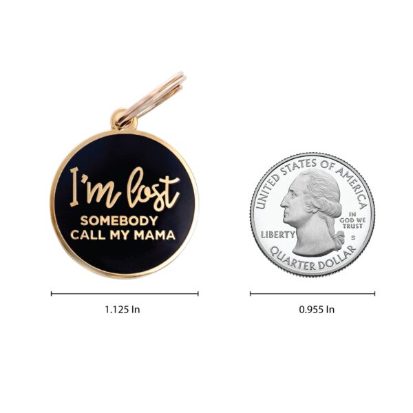 I'm Lost - Mama - Gold & Navy - Pet ID Tag